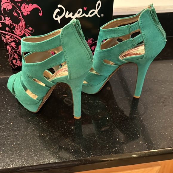 NWT Qupid high teal heels - Picture 3 of 5